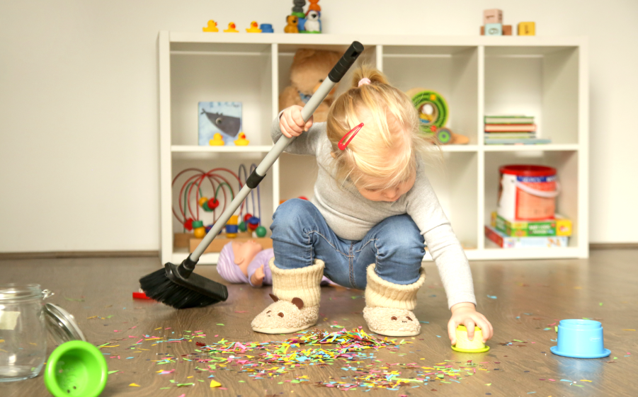 Cleaning with kids
