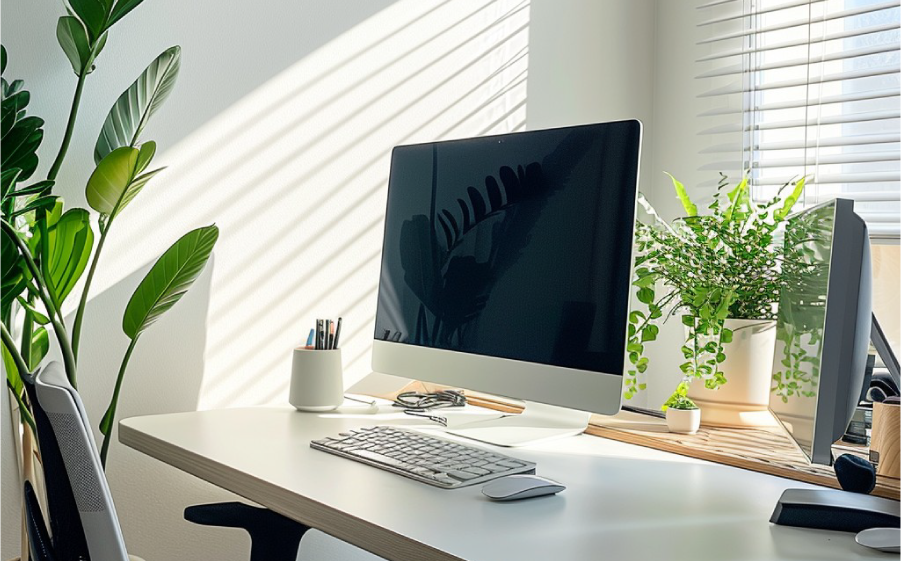 clean work desk - keyboard